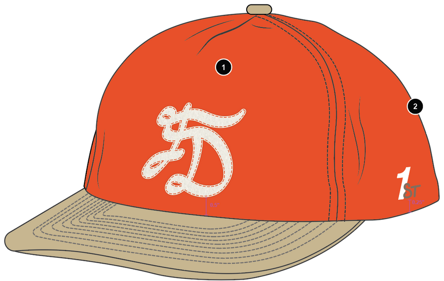 HAT_002 Orange / Tan cap CAD